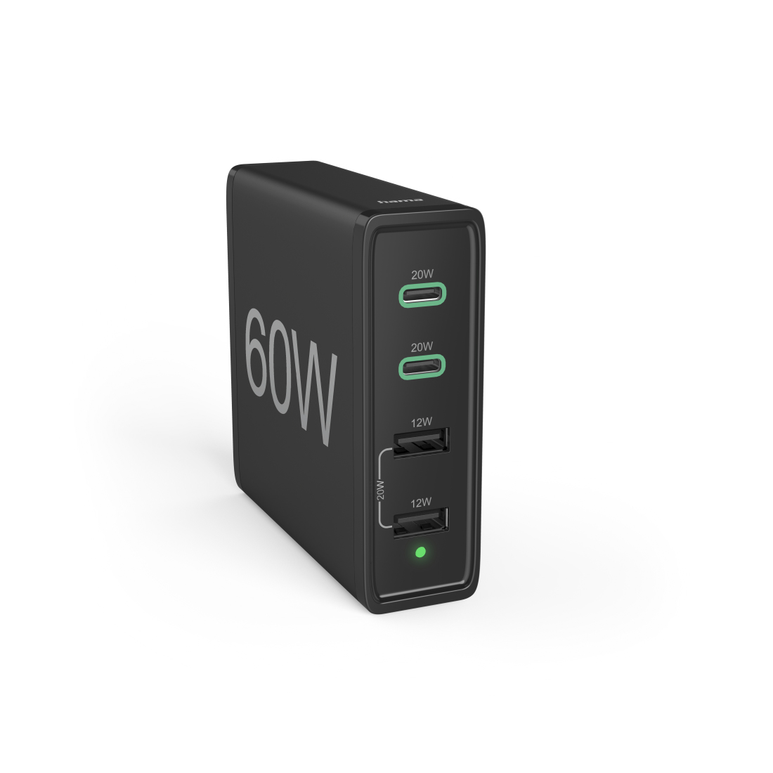 Hama Snellader 4 poorten 2x USB-C 2x USB-A 60W zwart