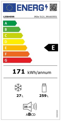 Liebherr IRDe 5121 Plus frigo combine Intégré 286 L E Blanc
