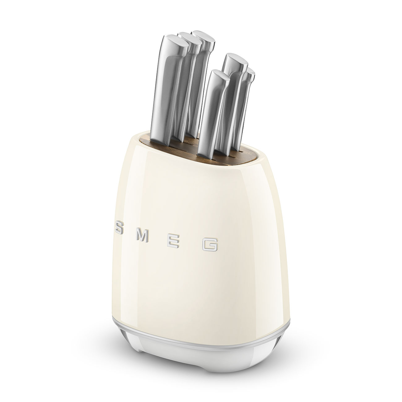 Messenblok SMEG KBSF02CR met 6 RVS-messen / crème