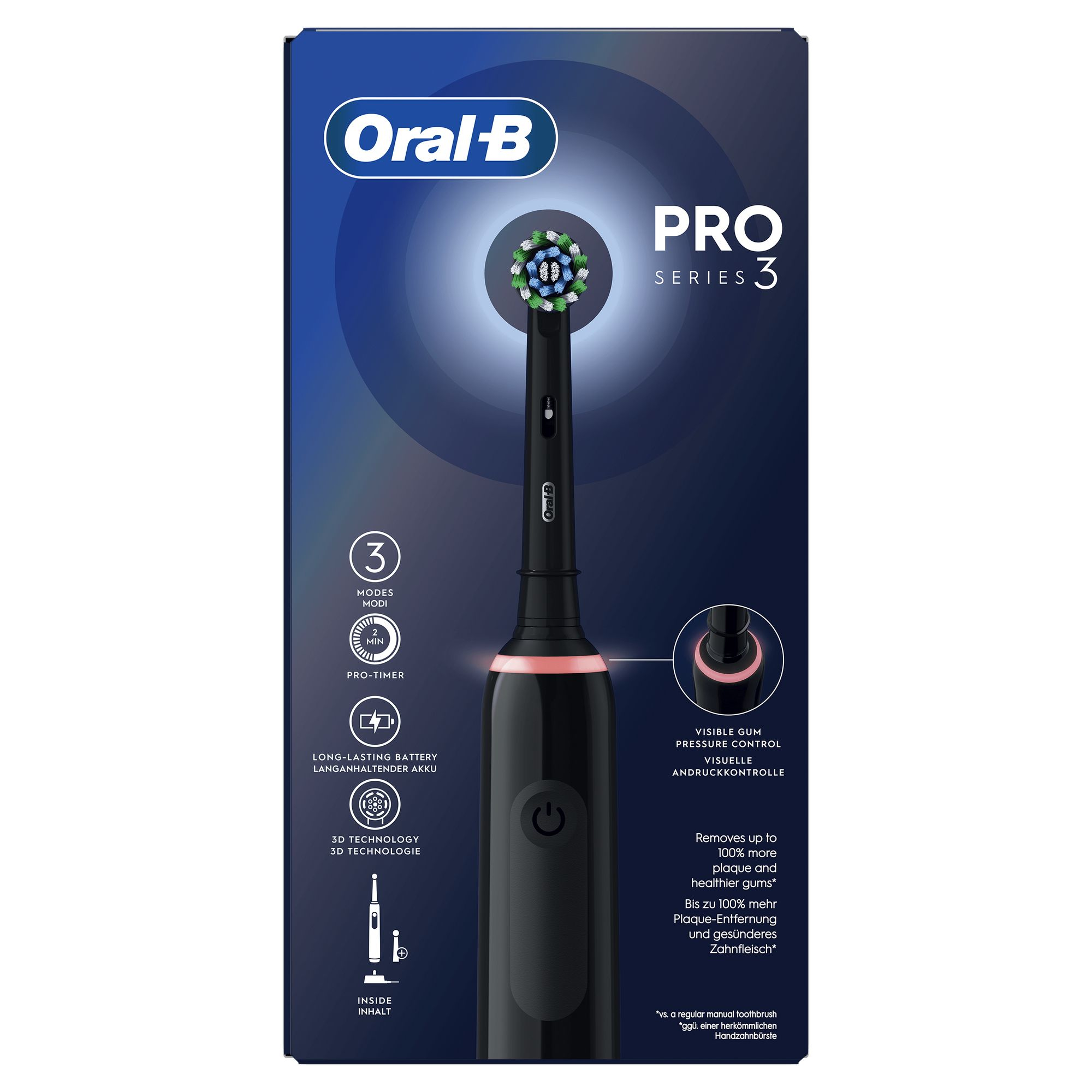 Brosse à dents BRAUN Oral-B Pro 3 3000 cross action Black