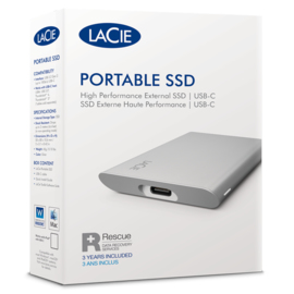 Lacie Portable Externe SSD 500GB Moon Silver