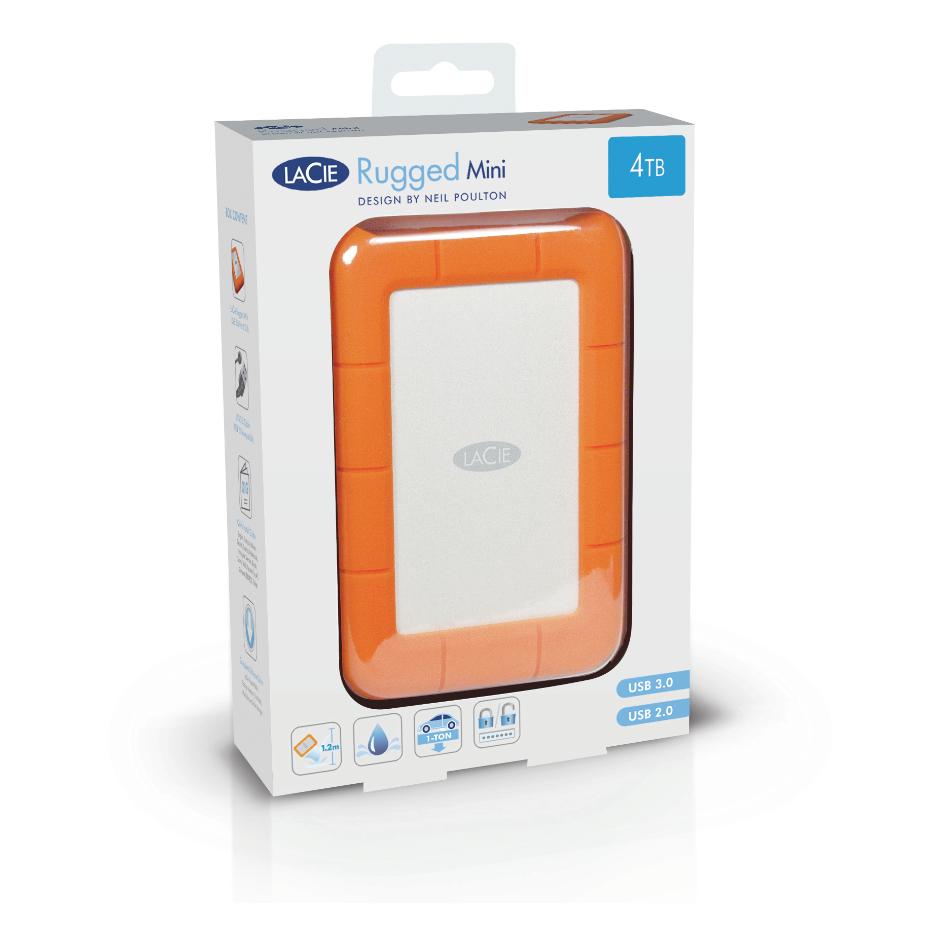 LaCie Rugged 2 TB Oranje