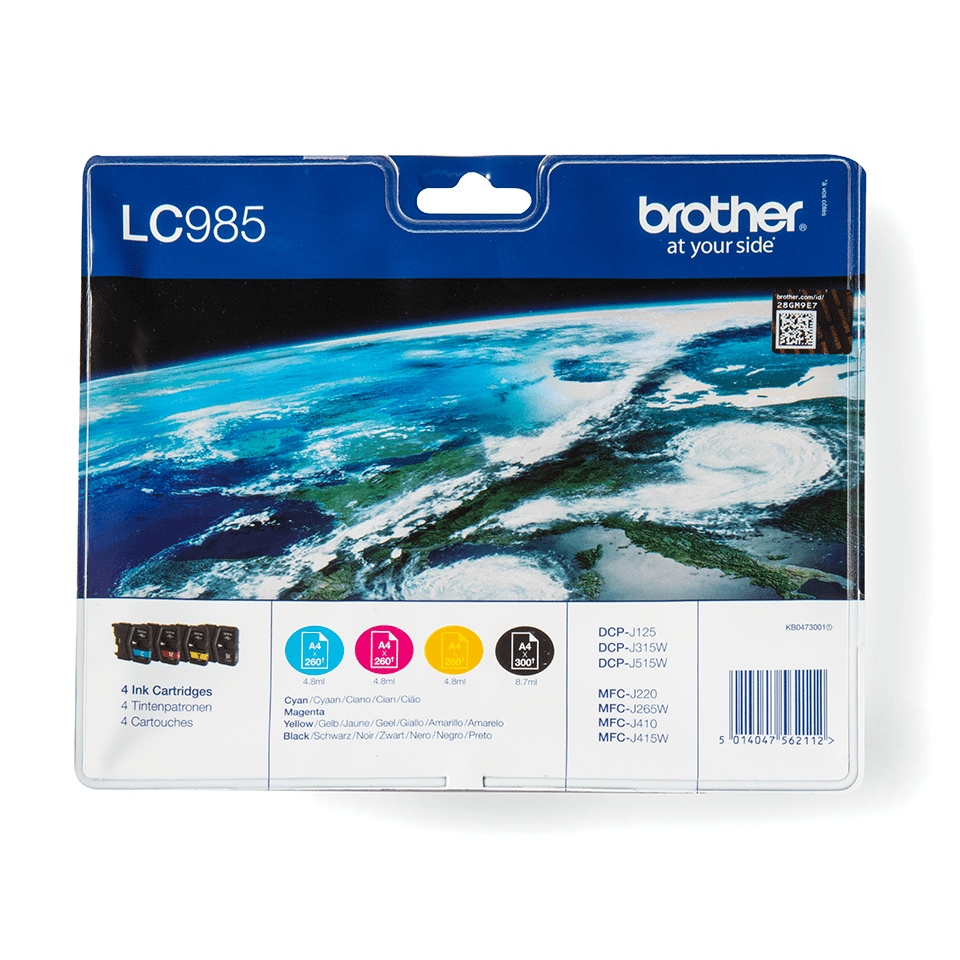 Inktpatroon Brother Value Blister BK/C/M/Y LC-985