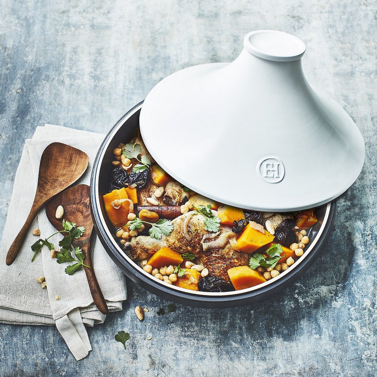 Tajine EMILE HENRY 20.EH776632 Delight / Ø33cm / 4L / wit deksel