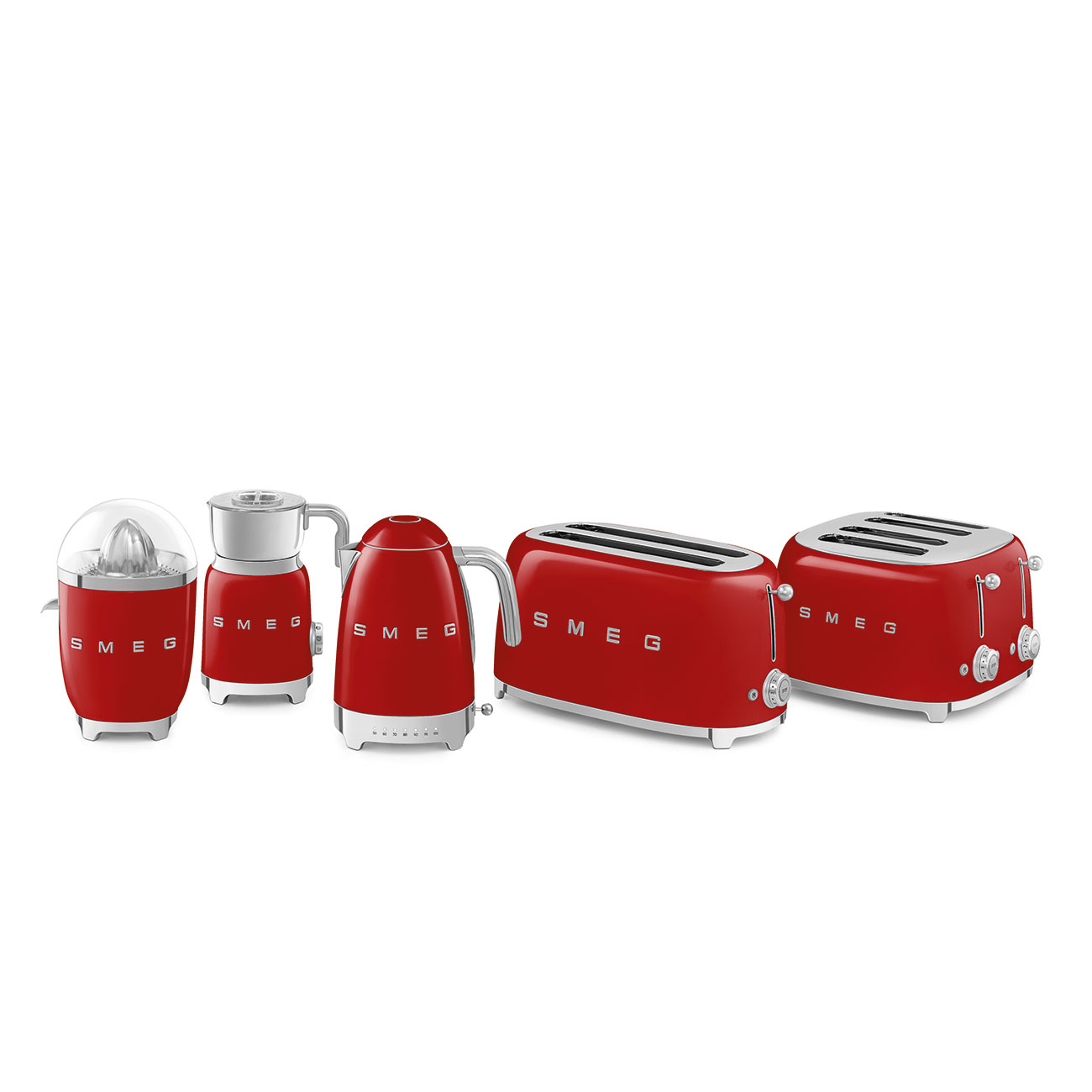 Smeg grille-pain rouge TSF02RDEU