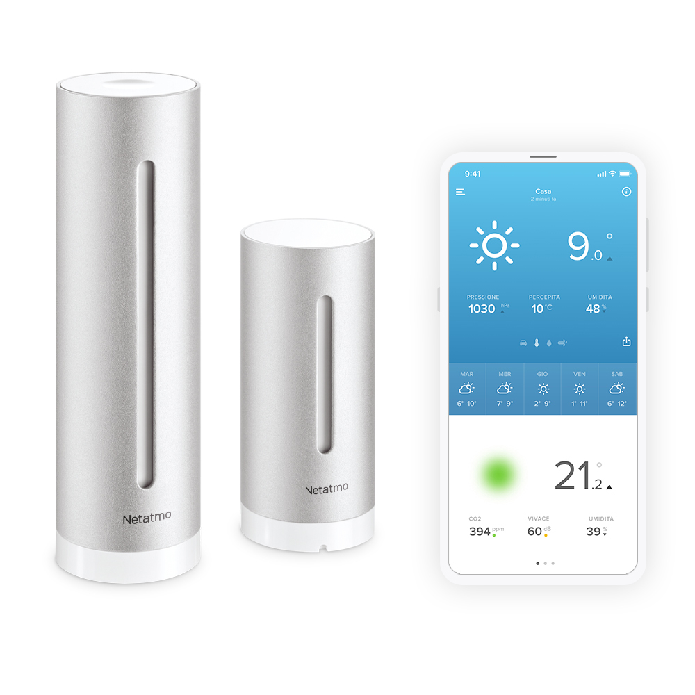 Netatmo NWS01-EC station météo numérique Aluminium Batterie/USB Wifi