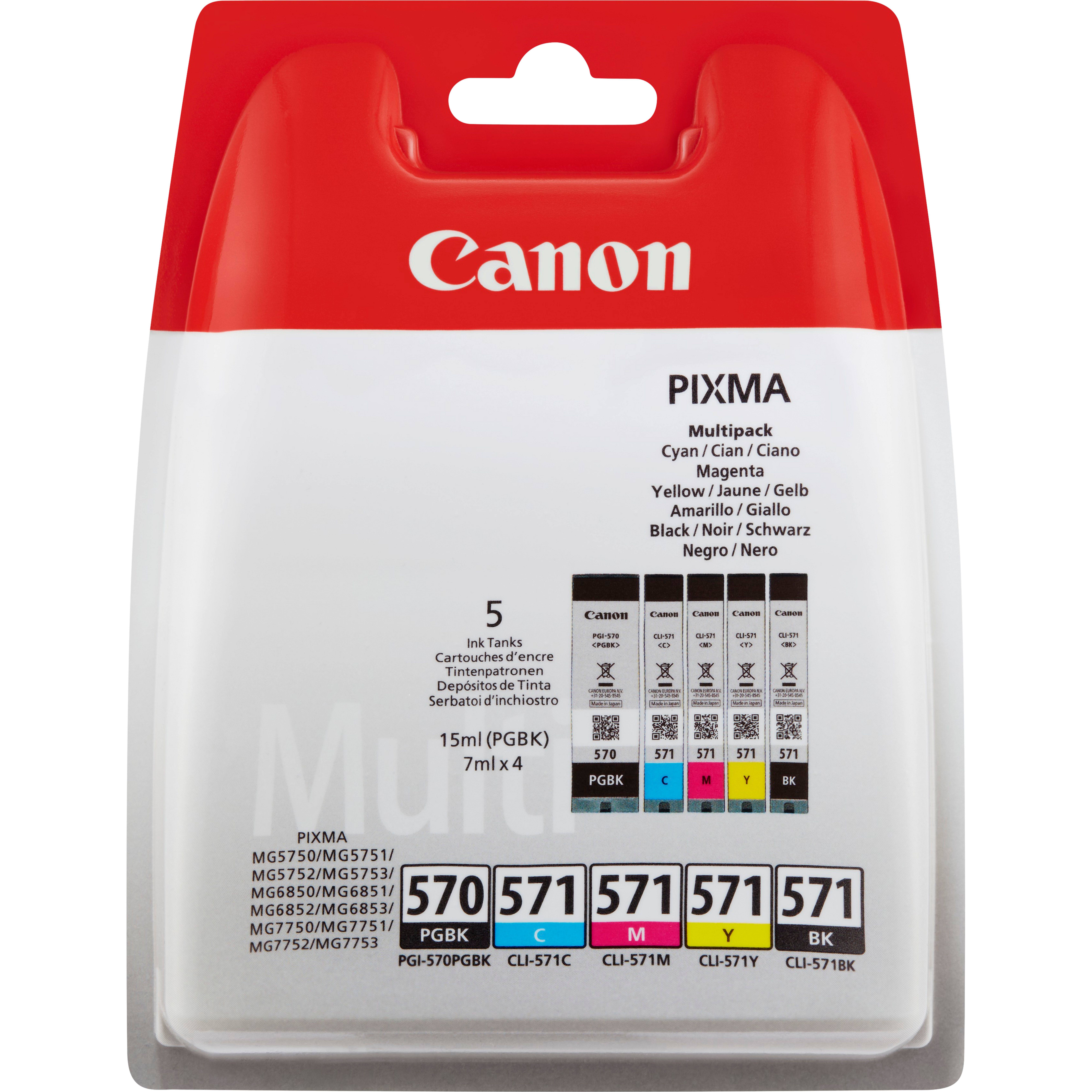 Inktpatroon CANON PGI-570/CLI-571 PGBK/BK/C/M/Y 5 Multipack