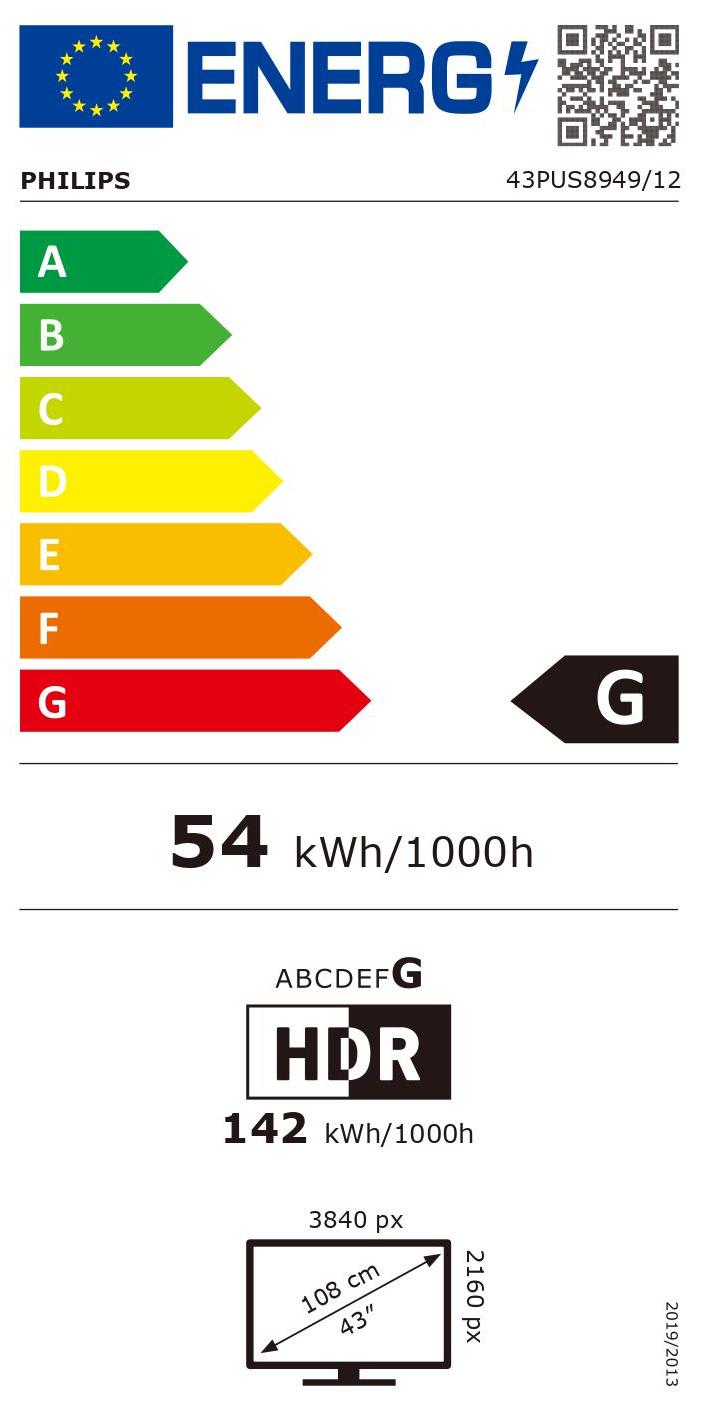 LED TV UHD PHILIPS 43PUS8949/12 The One