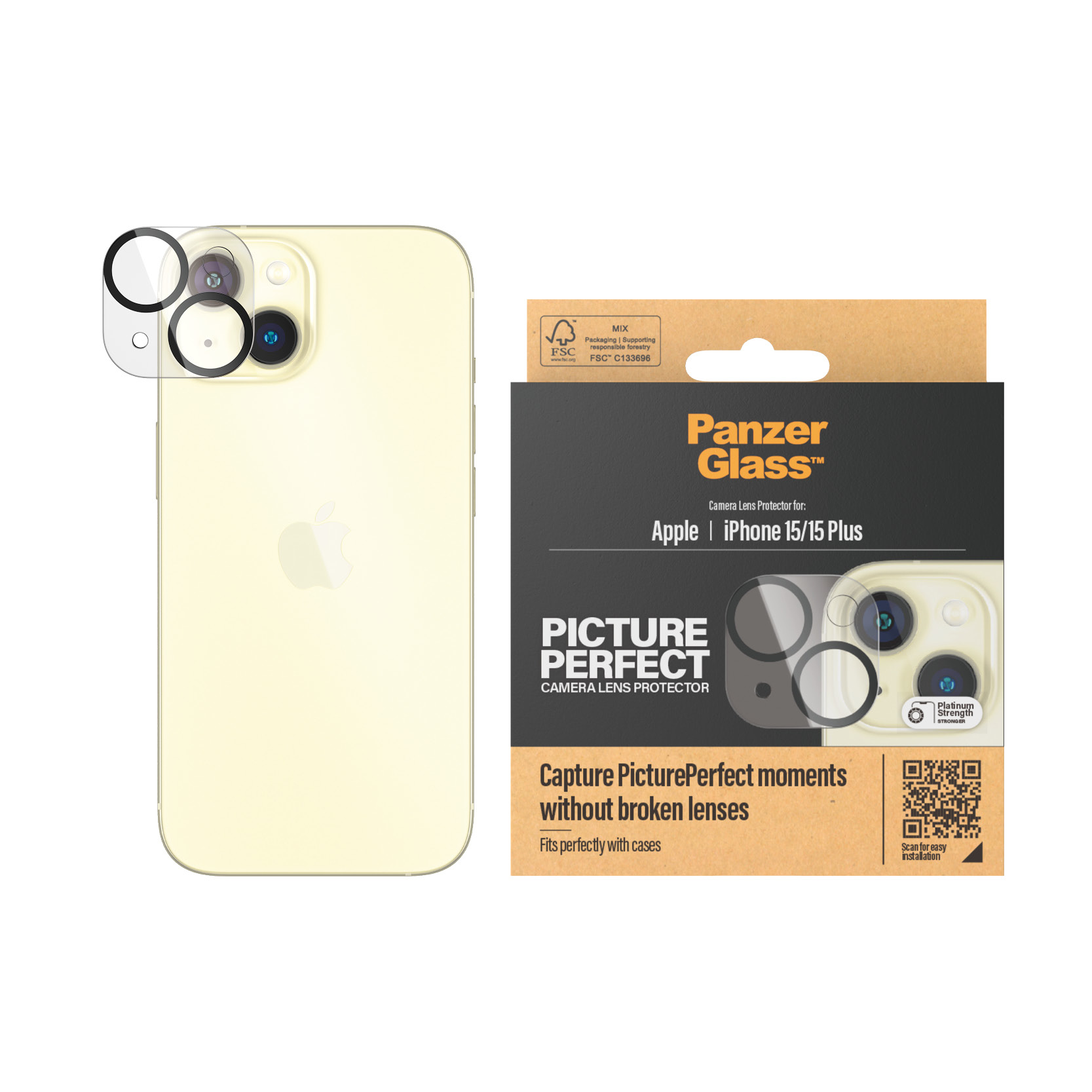 PanzerGlass Camera Lens Protector iPhone 15 / 15 Plus