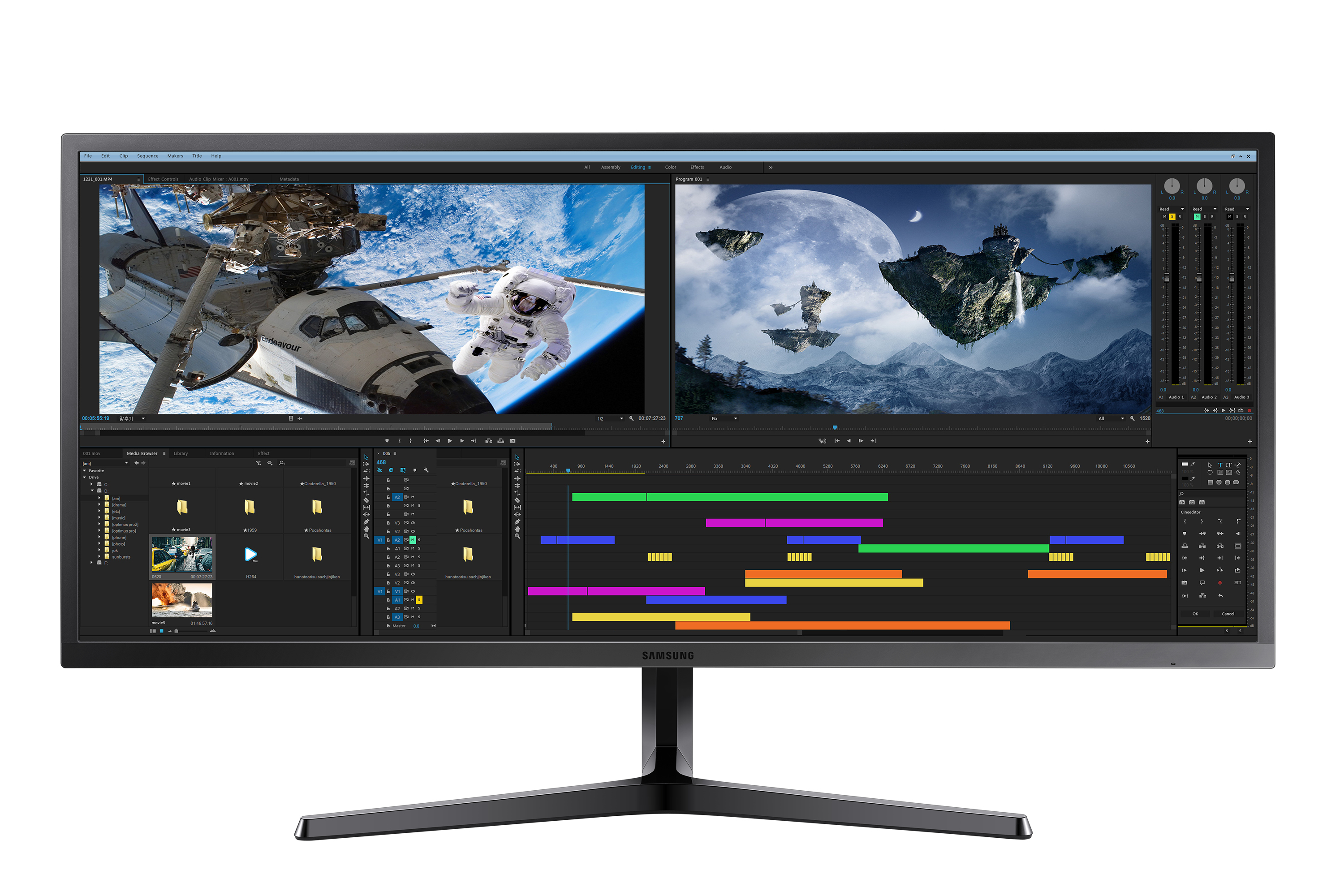 Monitor Samsung LS34J550WQUXEN QHD 21:9 60Hz Black