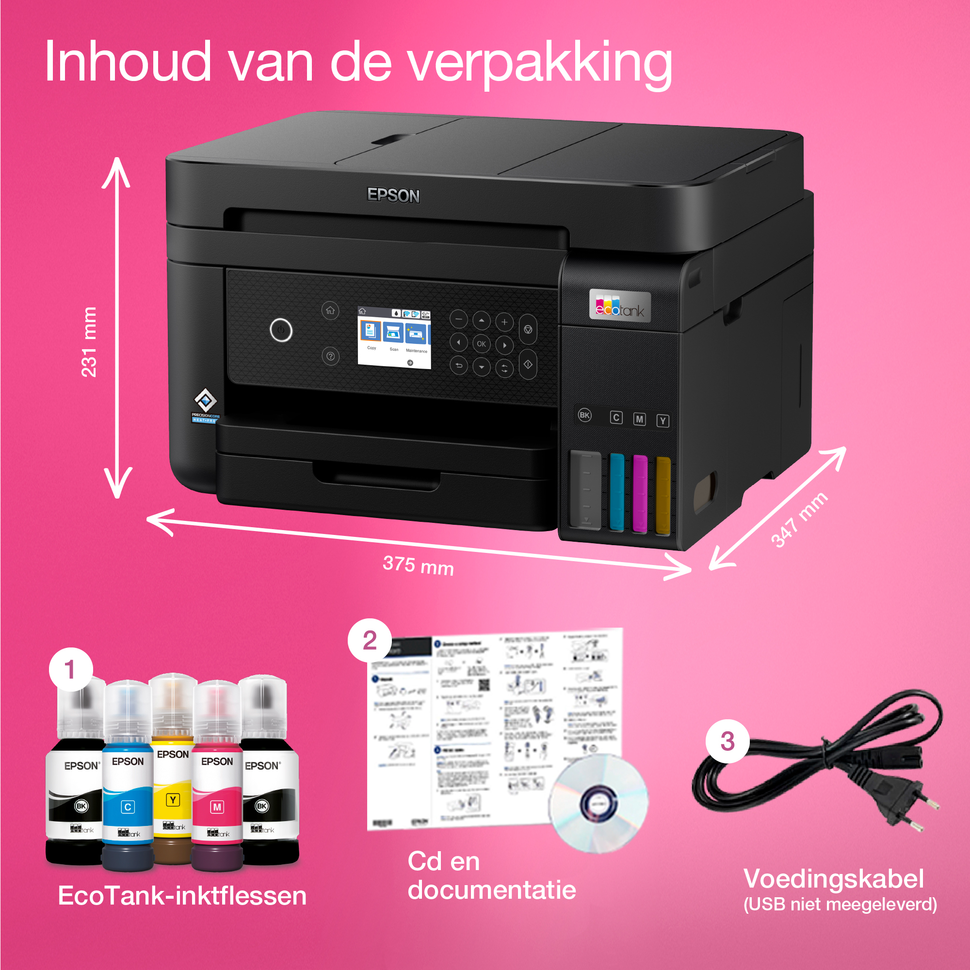 Printer Inkjet EPSON Ecotank ET-3850 AIO Kleur A4