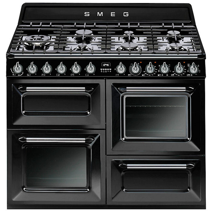 Smeg TR4110BL1 fornuis Vrijstaand fornuis Electrisch Gaskookplaat Zwart A
