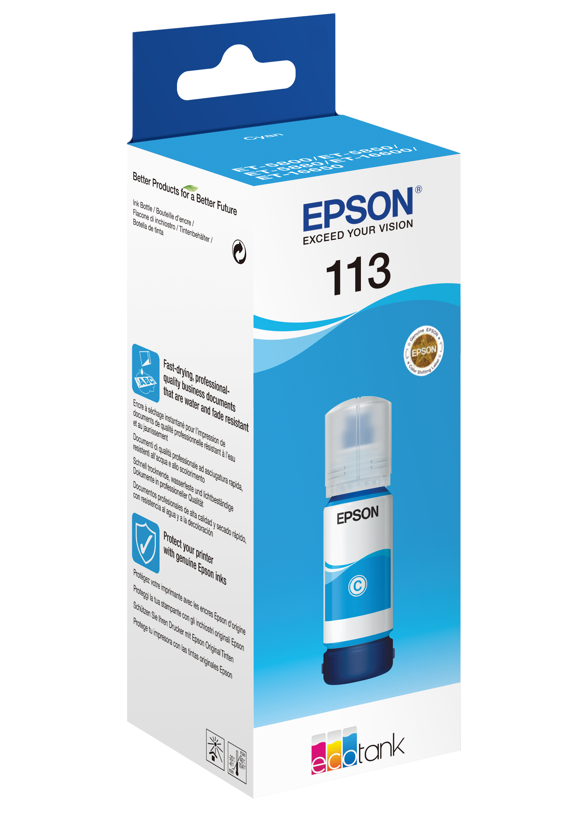 Inktfles EPSON 113 EcoTank Pigment Cyan