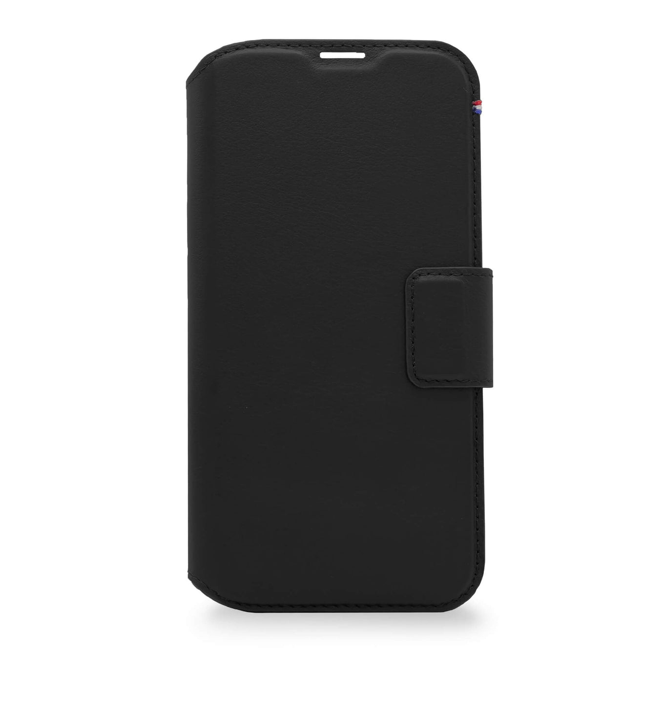Decoded iPhone 14 Max, housse wallet amovible cuir, noir