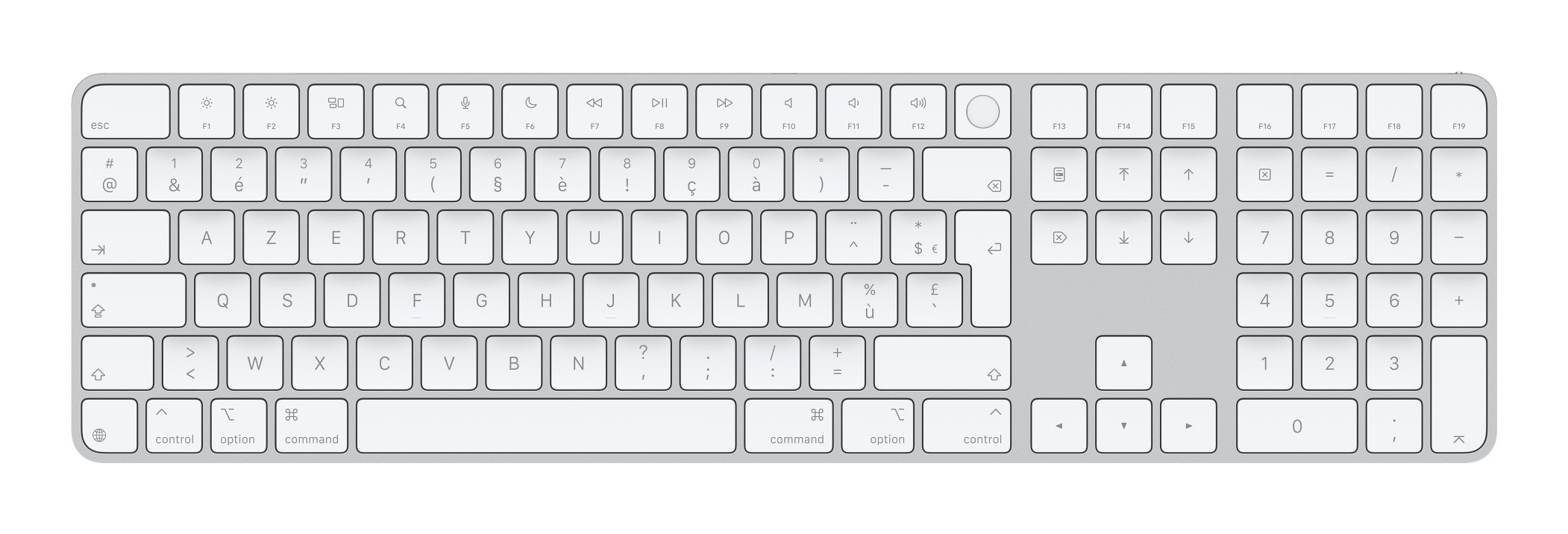 Toetsenbord Apple Magic Keyboard Ned. AZERTY +Num.+TouchID Silver (USB-C)