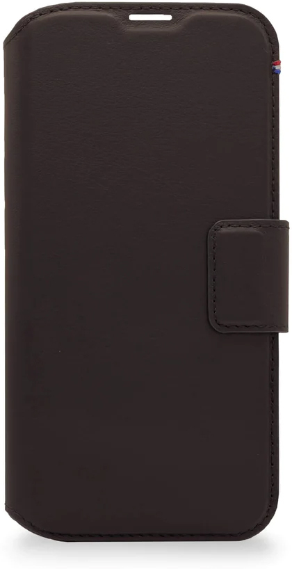 Decoded iPhone 14 Pro, housse wallet amovible cuir, brun chocolat