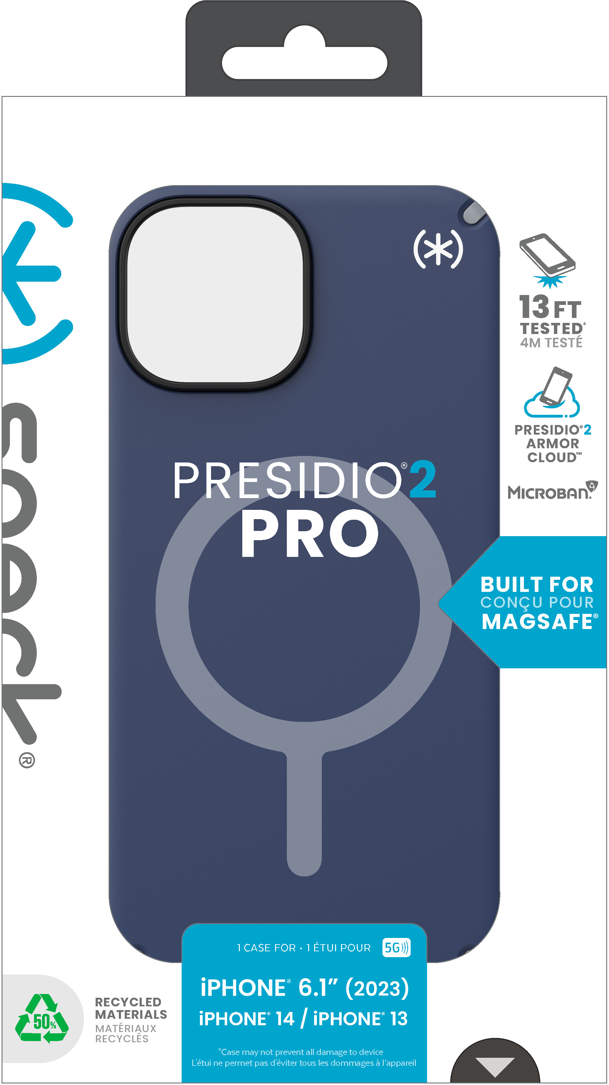 Speck Presidio2 Pro + MS Apple iPhone 16e/15/14/13 Coastal Blue - with Microban