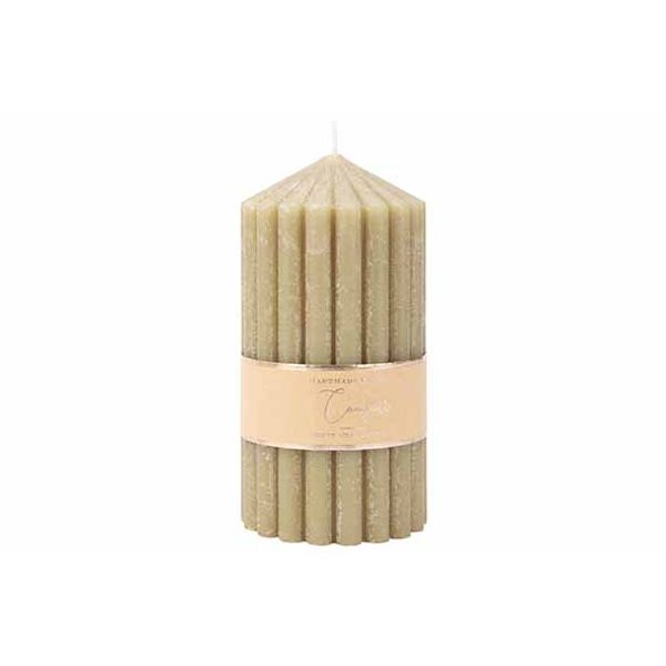 Kaars COSY@HOME 164341 Ribble / olijfgroen / 20cm / 90H