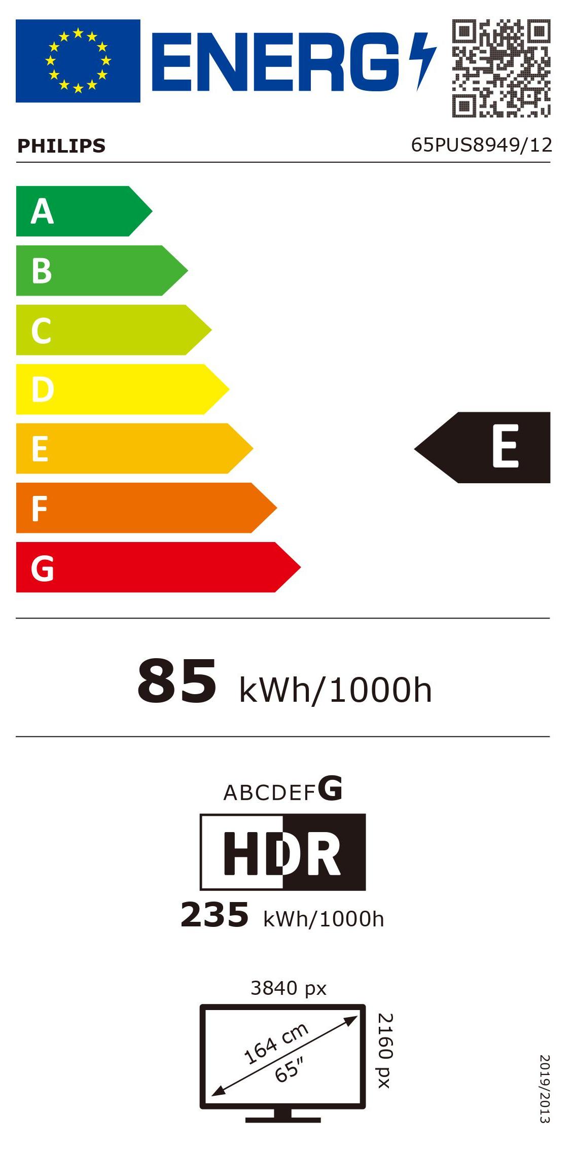 LED TV UHD PHILIPS 65PUS8949/12 The One