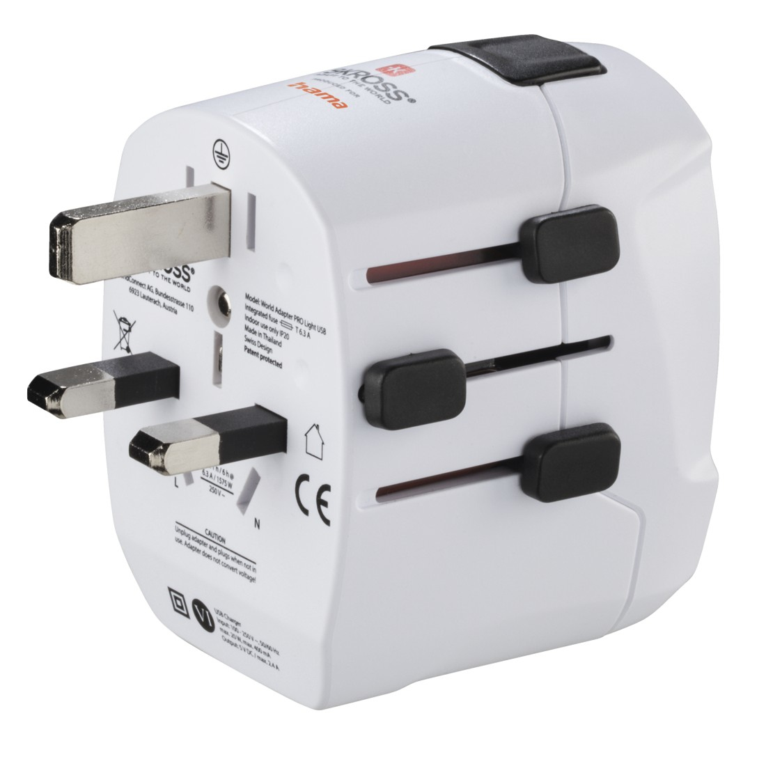 Hama WORLD Reisadapter 'World Travel Pro' + 2x USB-A