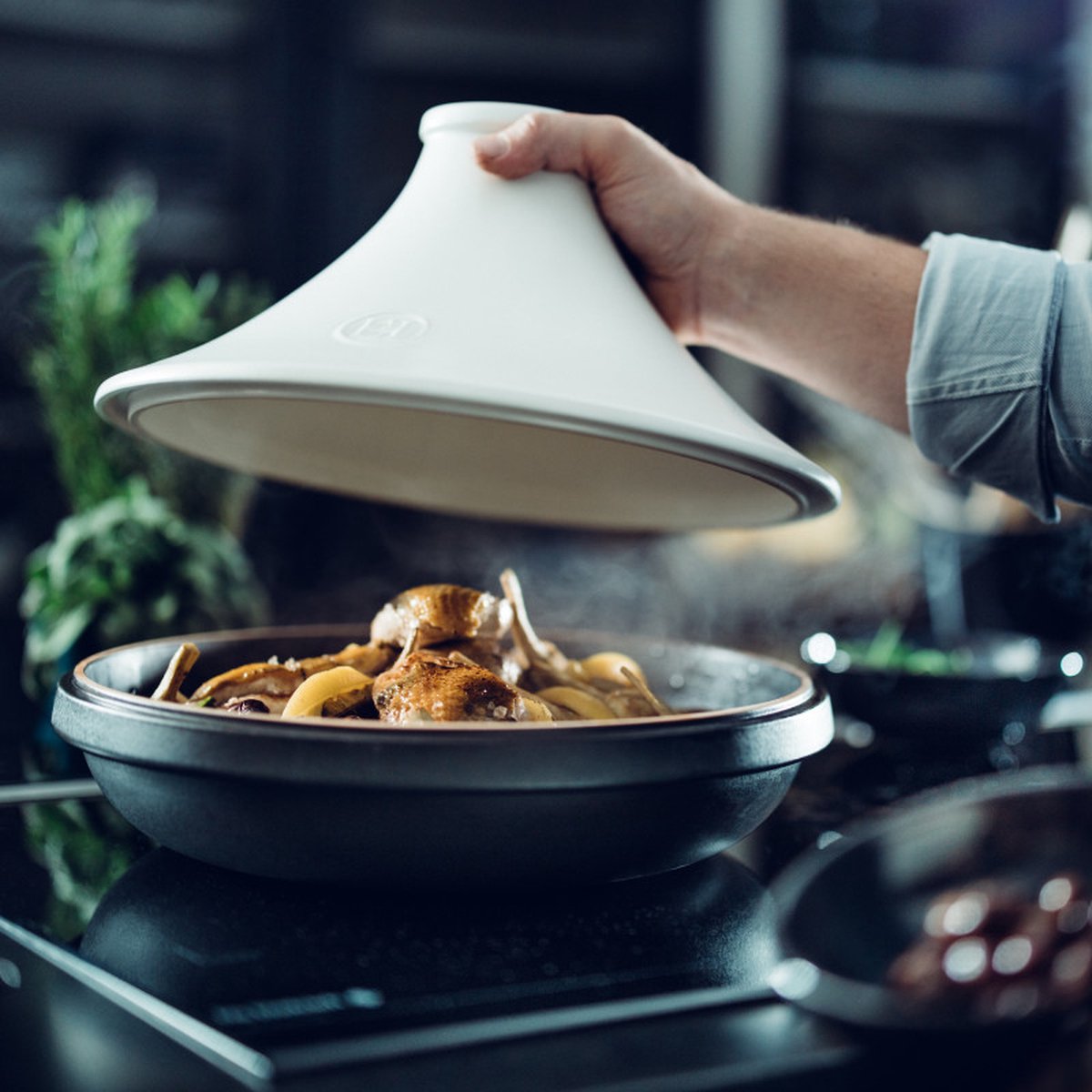 Tajine EMILE HENRY 20.EH776632 Delight / Ø33cm / 4L / wit deksel