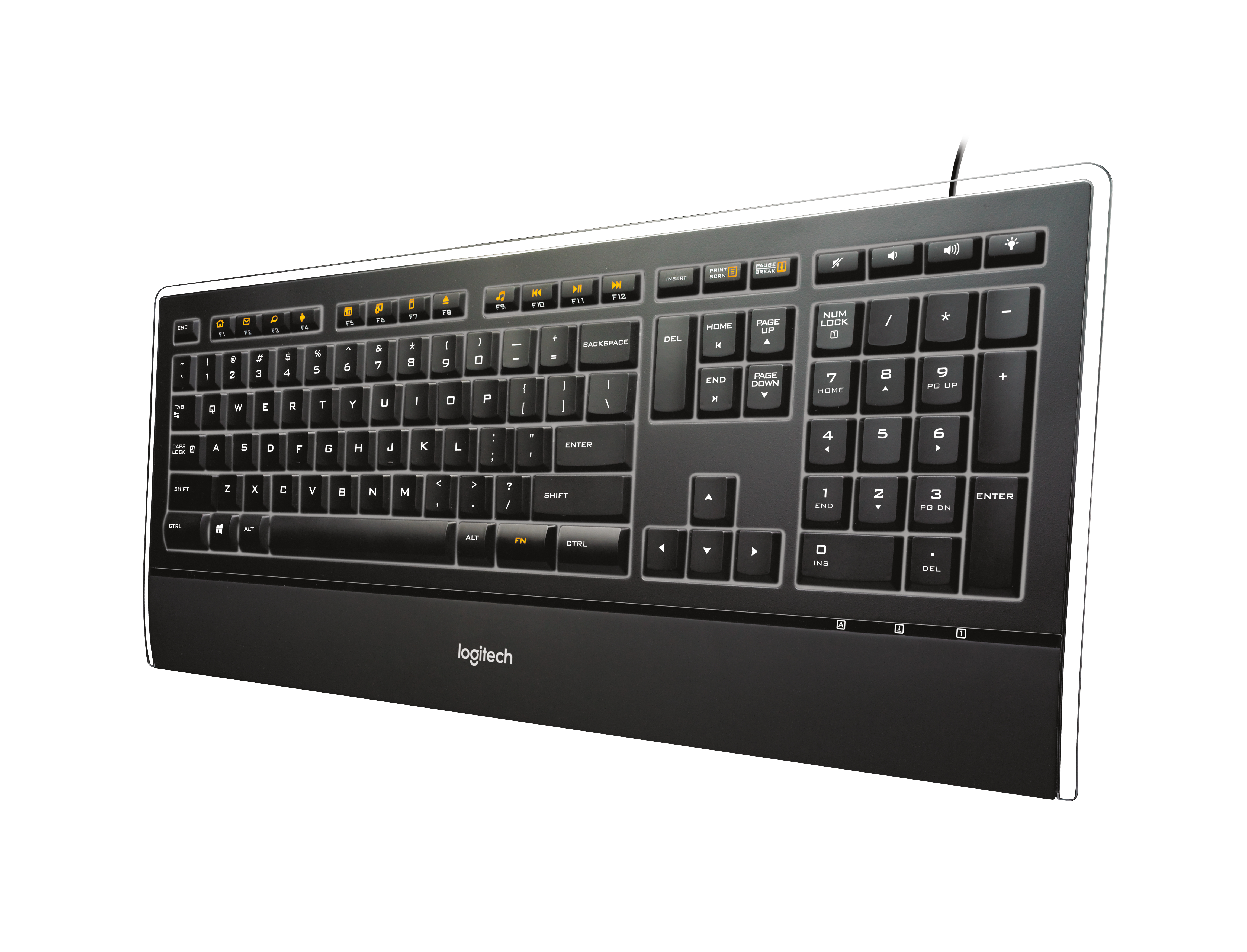 Logitech Illuminated Keyboard k740 toetsenbord Kantoor USB AZERTY Frans Zwart