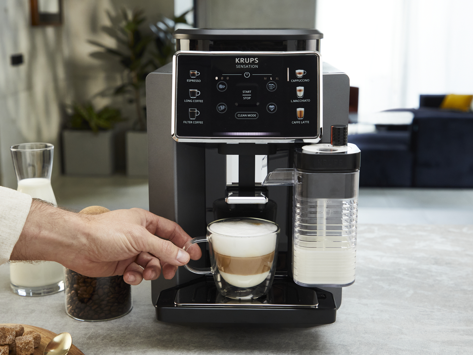 Espressomachine KRUPS EA912B10 Sensation Milk / M90