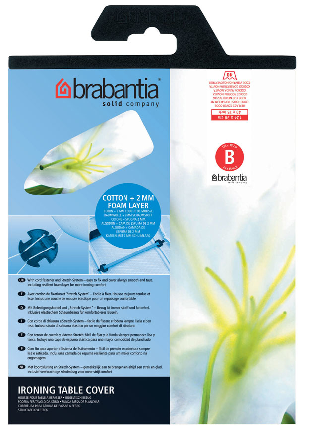 Strijkhoes BRABANTIA 191404 B 124x38cm 2mm schuim Colour Mix