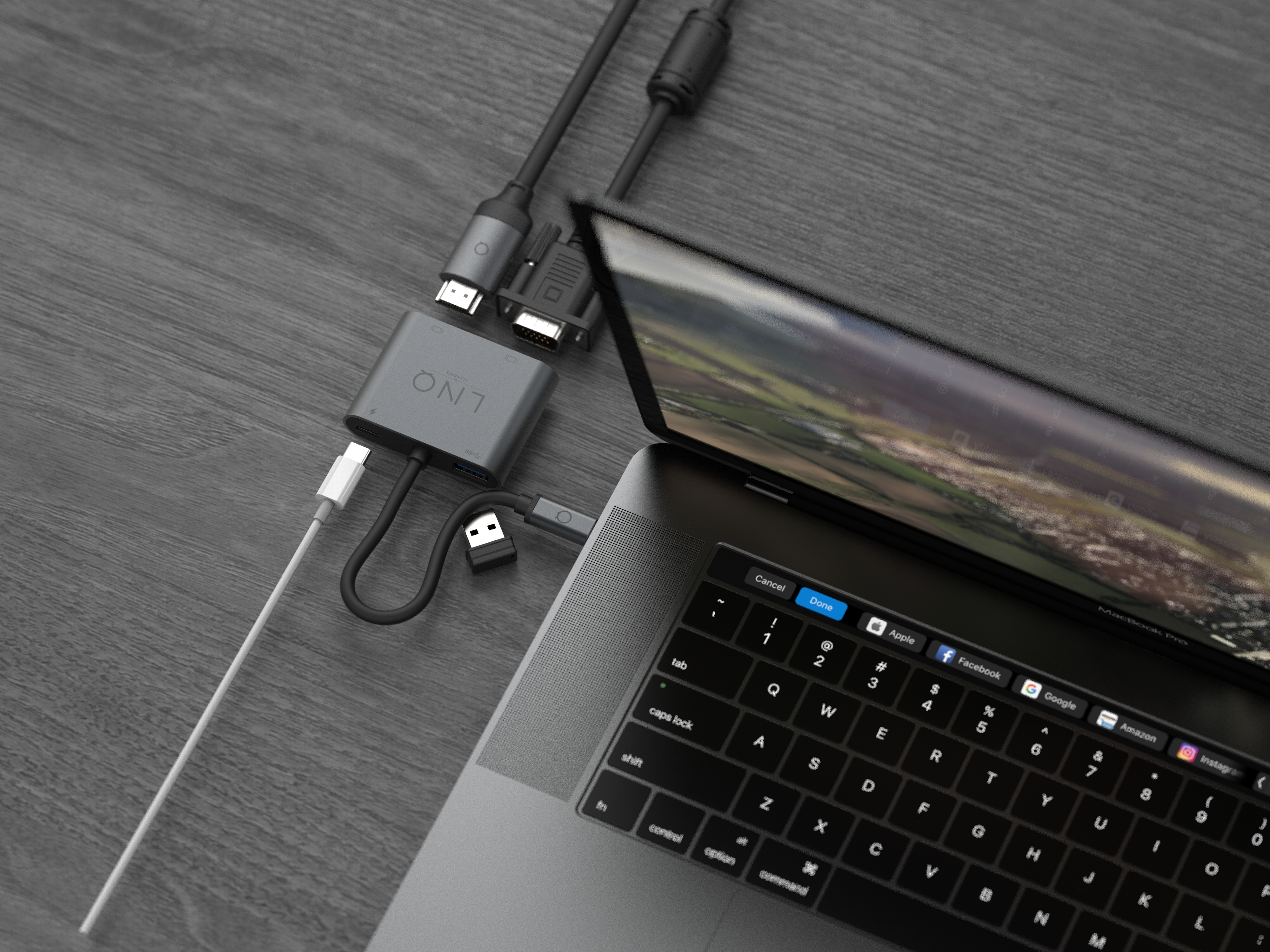 Linq 4 in 1 USB-C Hub HDMI 4K/60Hz + VGA + USB-C 100W + USB-A 3.2Gen1 