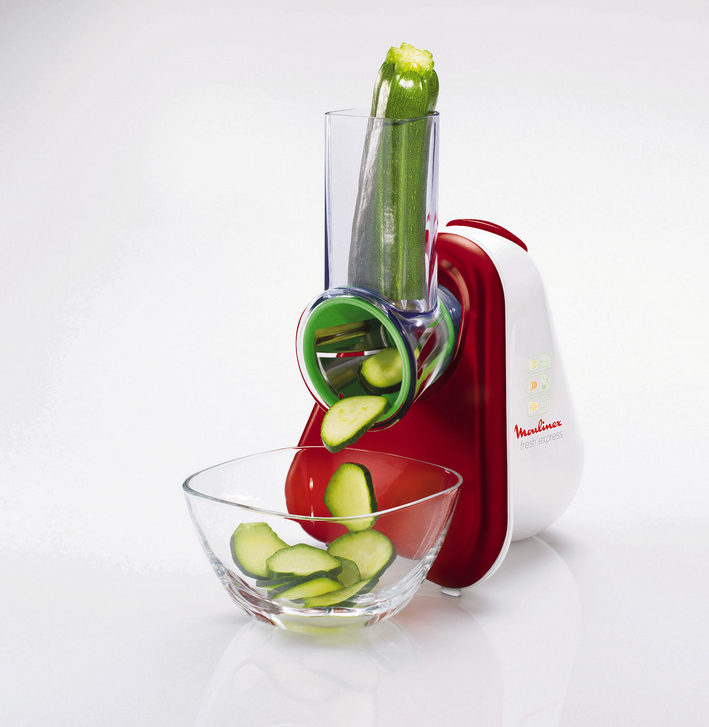 Moulinex Fresh Express + elektrische rasp & spiraalsnijder Rood, Wit