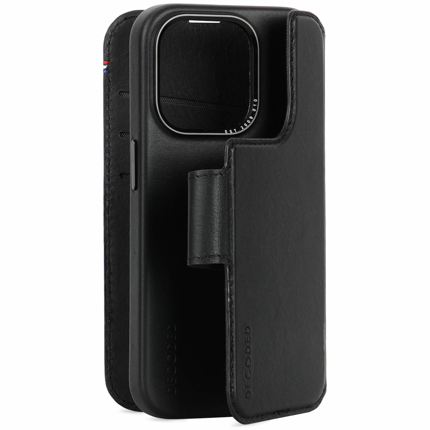 Tas DECODED Leather Detachable Wallet iPhone 15 Pro Black
