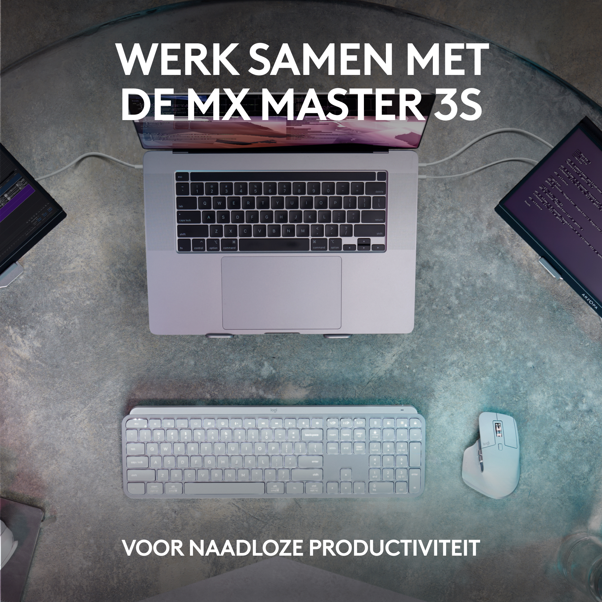 Toetsenbord LOGITECH WIRELESS MX KEYS AZERTY ZWART