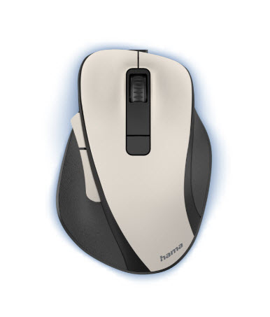 Hama Souris op. ss fil 6 boutons MW-500 Recharge, batt., ergo., blc crème