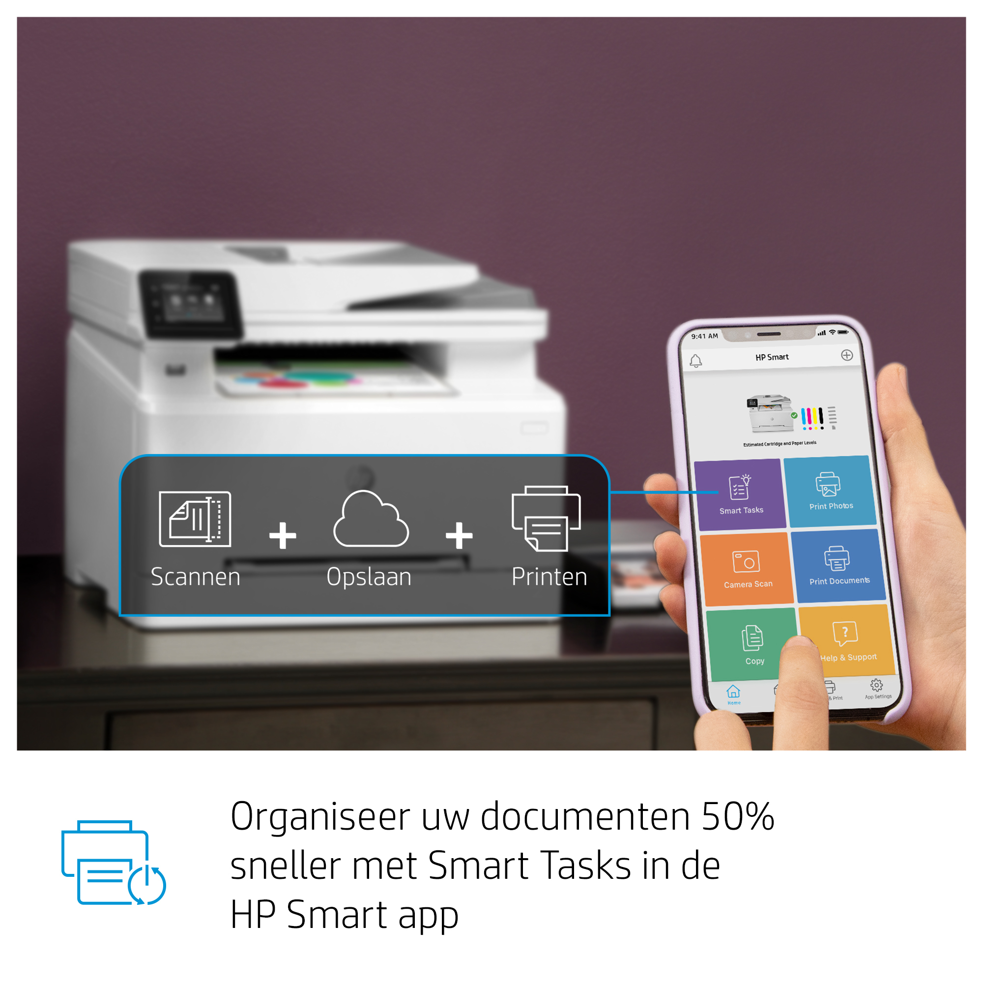 HP Color LaserJet Pro MFP M283fdw, Kleur, Printer voor Printen, kopiëren, scannen, faxen, Printen via USB-poort aan voorzijde; Scannen naar e-mail; Dubbelzijdig printen; ADF voor 50 vel ongekruld