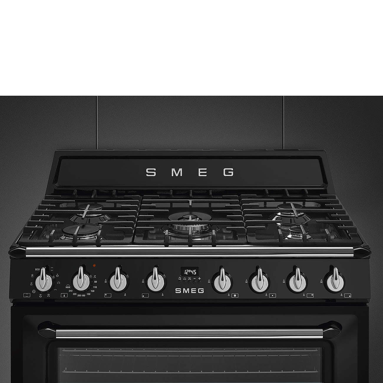 Smeg TR90BL9 fornuis Vrijstaand fornuis Electrisch Gaskookplaat Zwart A