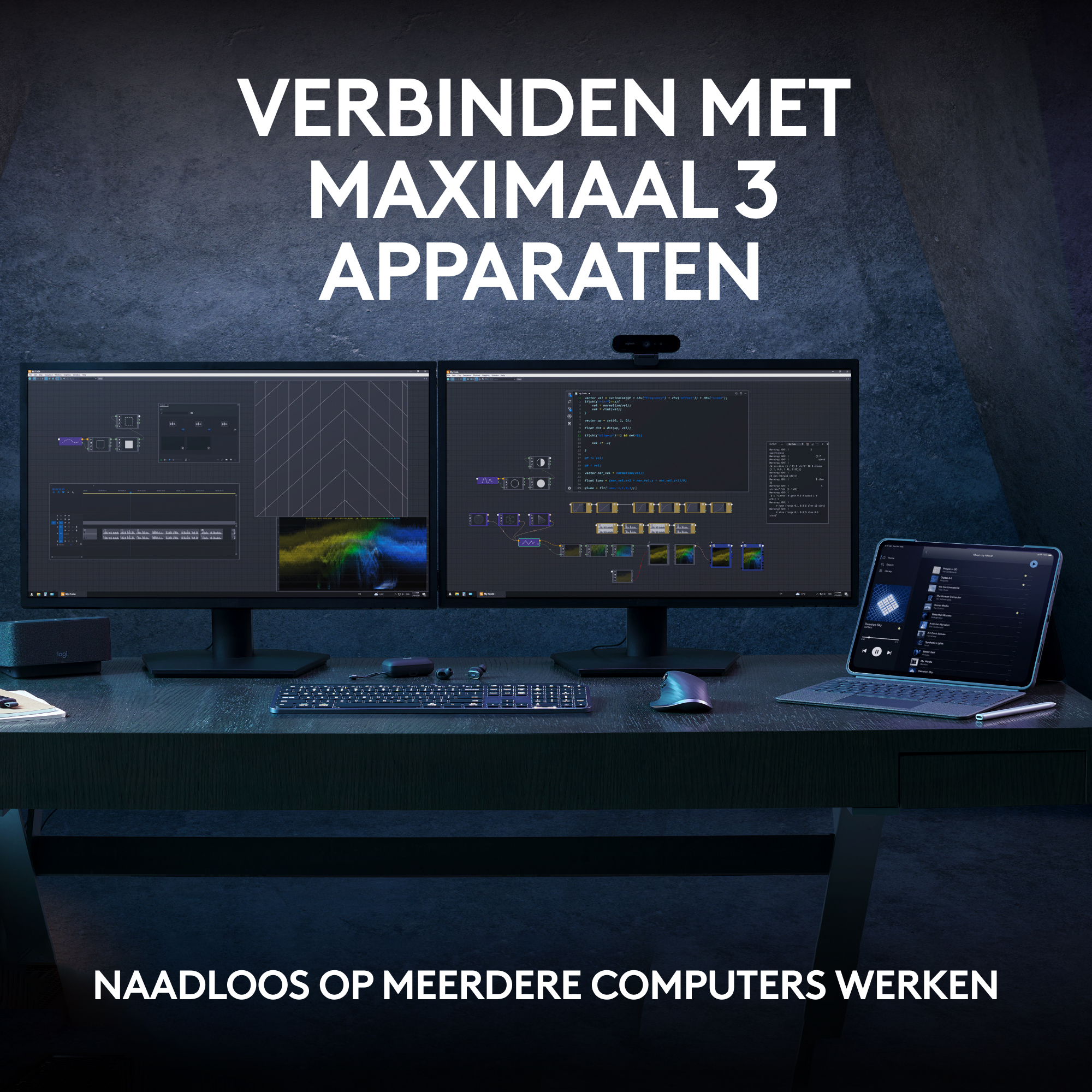 Toetsenbord LOGITECH WIRELESS MX KEYS AZERTY ZWART