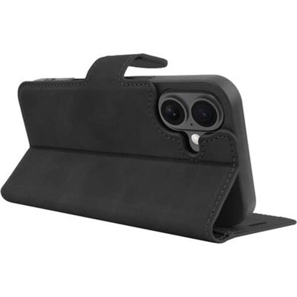 JustinCase Premium Wallet Case Apple iPhone 16 Plus zwart