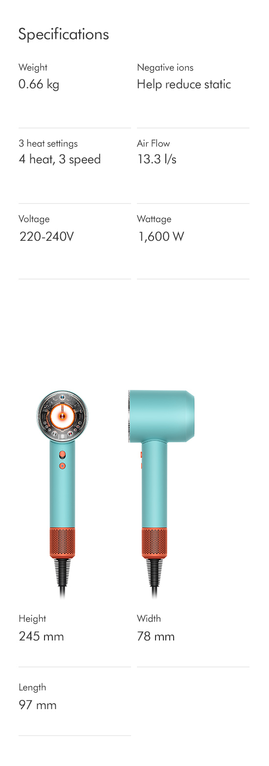 Haardroger DYSON 515276-01 HD07 Supersonic Nural blauw / oranje
