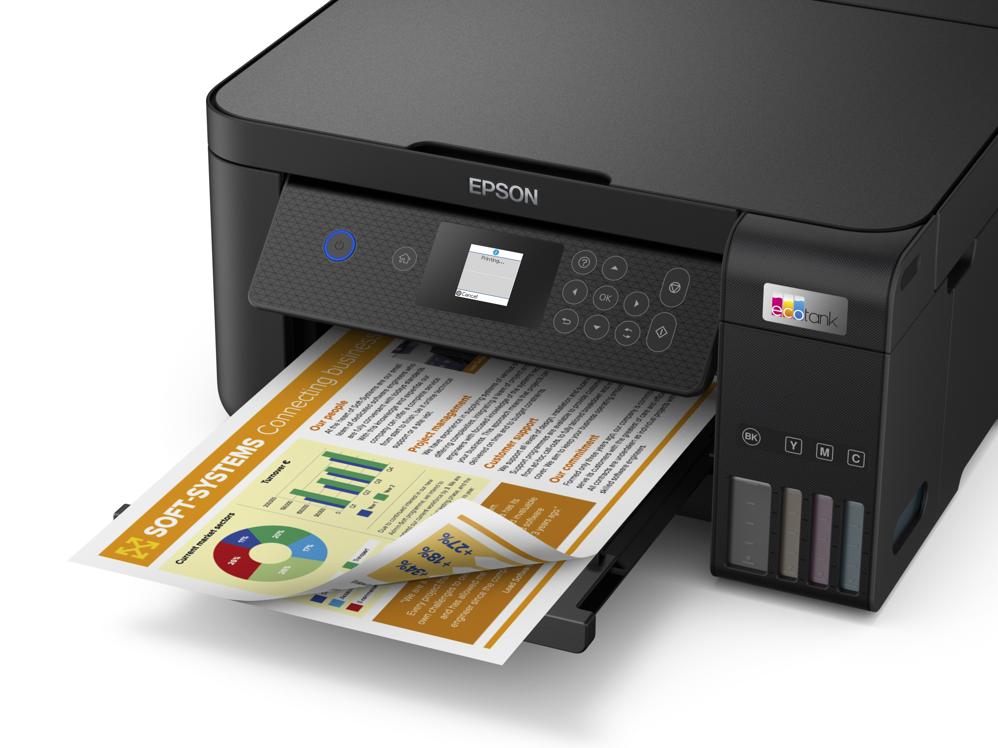 Printer Inkjet EPSON EcoTank ET-2850 Zwart AIOFlat Kleur A4