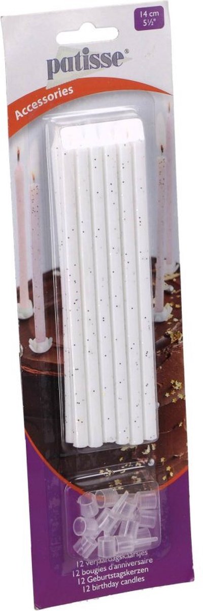 Verjaardagskaarsjes Patisse 80.PA19381 14cm 12st