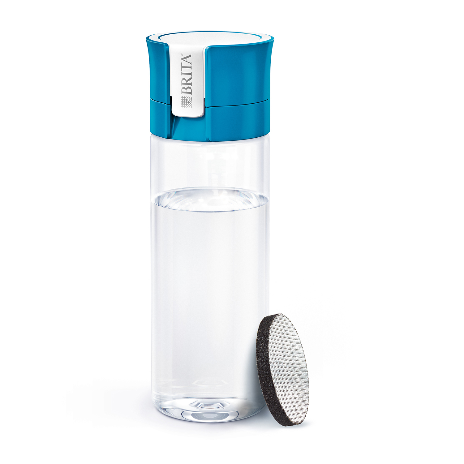 Brita Fill&Go Bottle Filtr Blue Waterfiltratiefles 0,6 l Blauw, Transparant