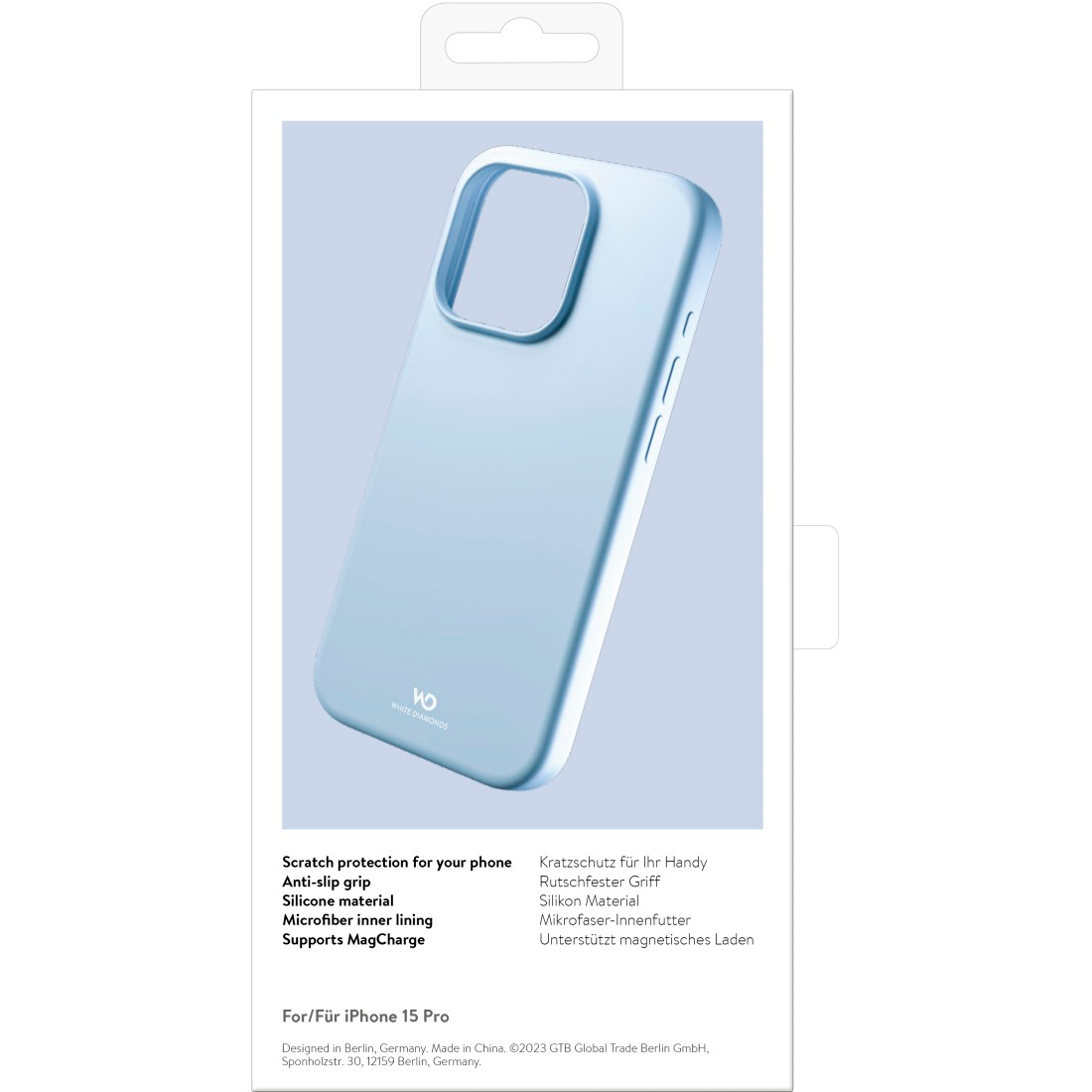 Hama Cover WD Mag Silicone Apple iPhone 15 Pro Lichtblauw