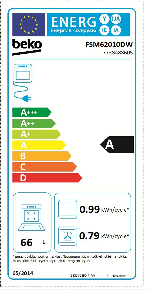 Beko FSM62010DW fornuis Vrijstaand fornuis Electrisch Gaskookplaat Wit