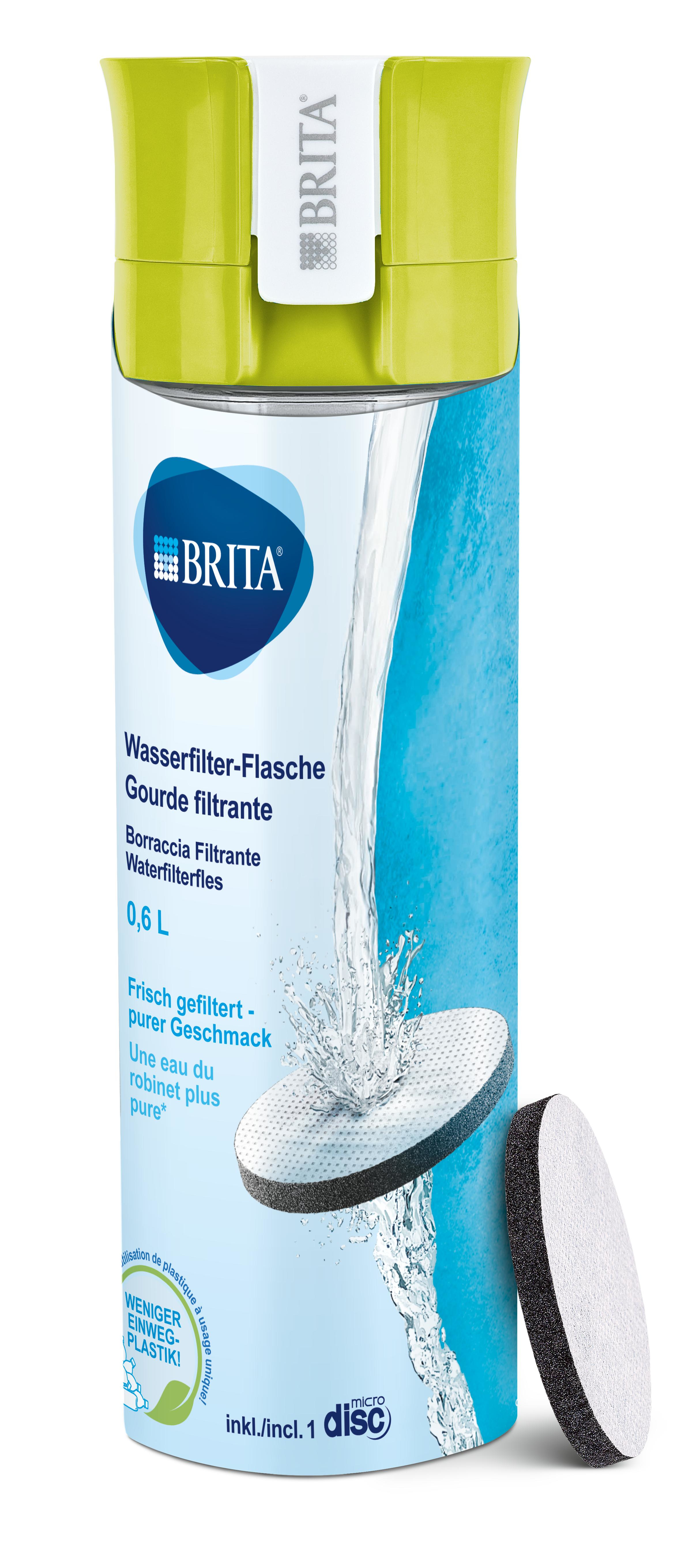 Brita Fill&Go Bottle Filtr Lime Waterfiltratiefles Limoen, Transparant