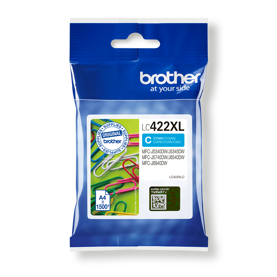 Inktpatroon BROTHER LC-422XLC Cyaan