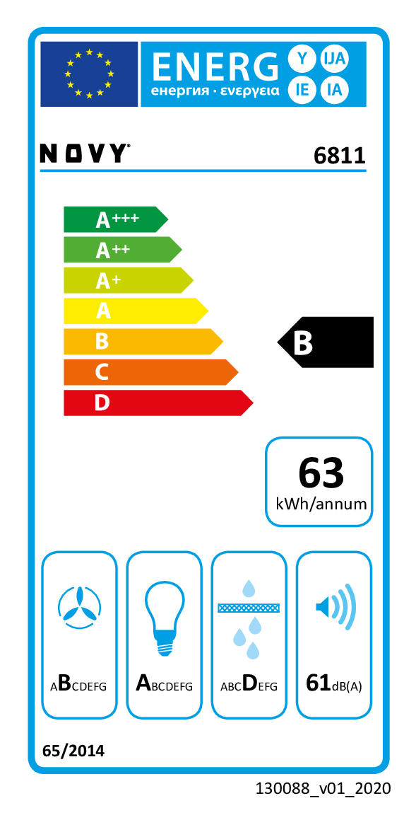 Dampkap BI NOVY 6811 Pureline Compact 90cm Wit
