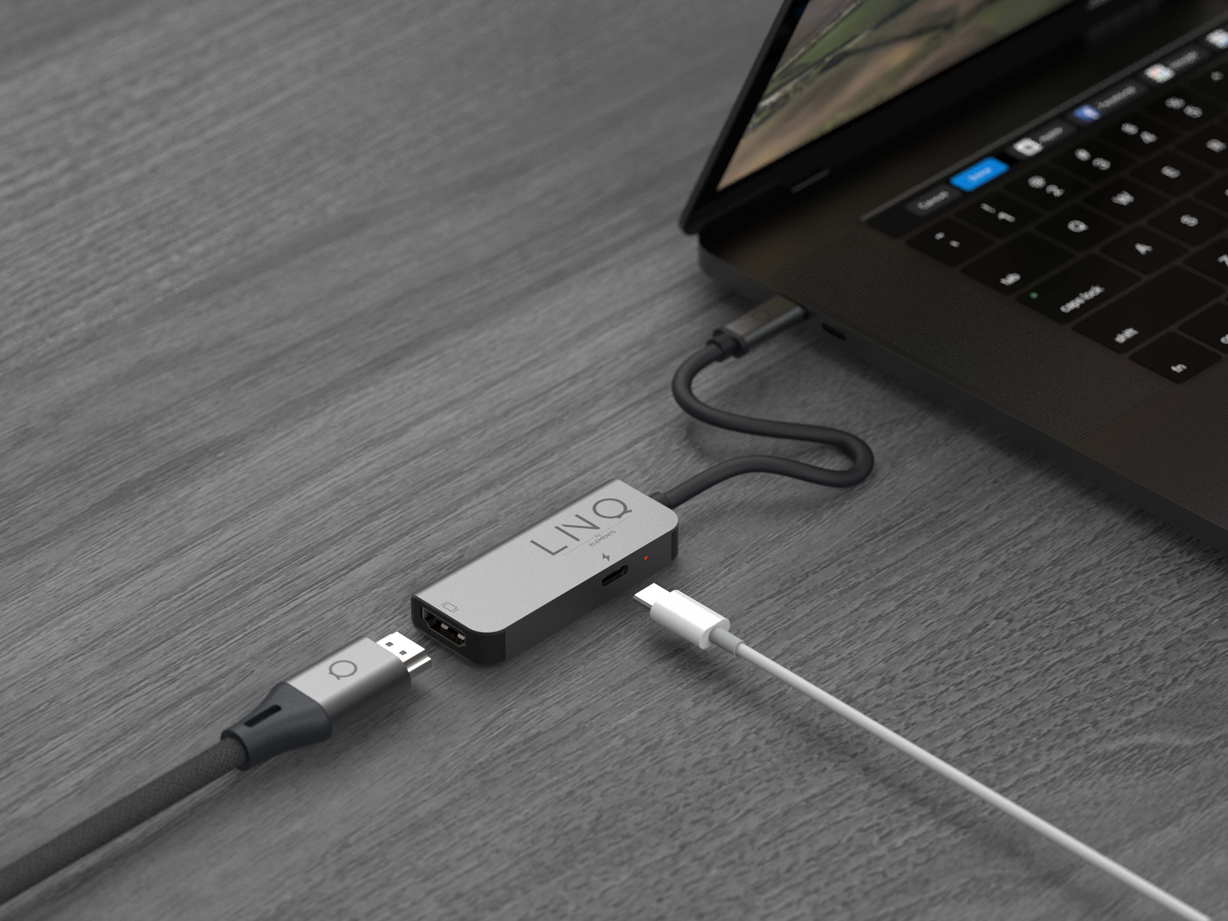 Linq 2 in 1 USB-C Hub, HDMI 4K/60Hz + USB-C 100W