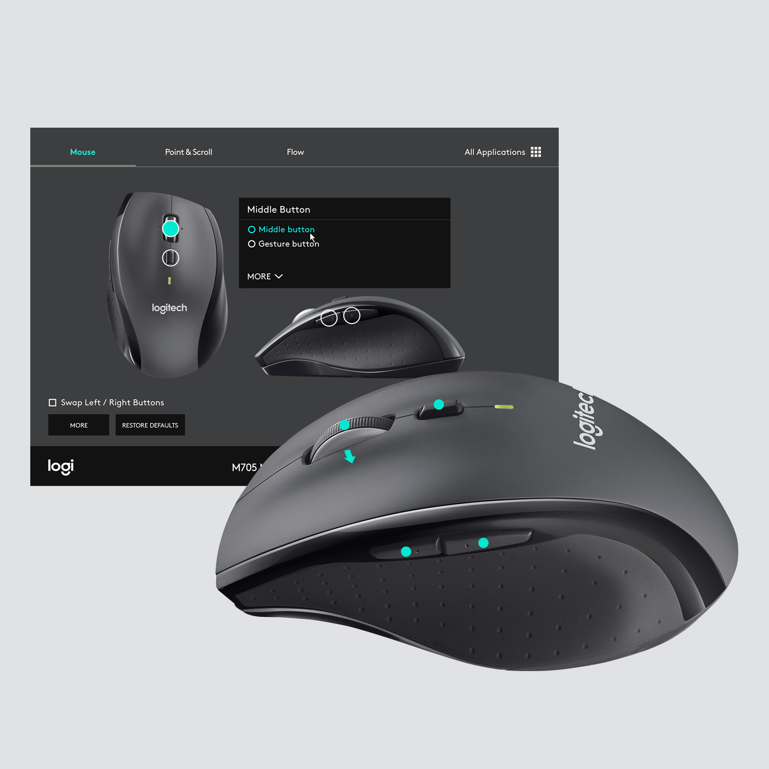 Muis Logitech (910-001949) M705 Wirel Silver