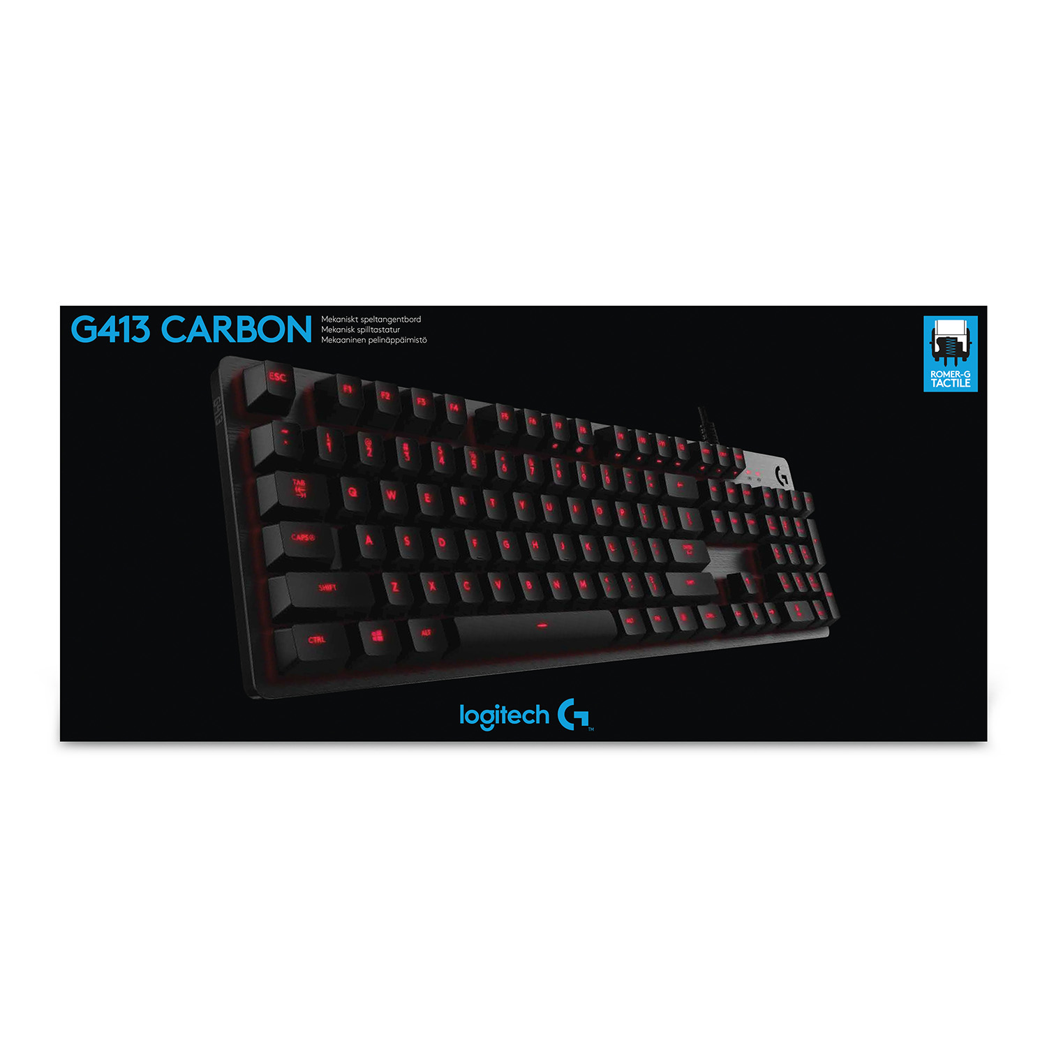 Logitech G413 toetsenbord USB AZERTY Belgisch Zwart