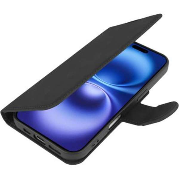 JustinCase Premium Wallet Case Apple iPhone 16 Plus zwart